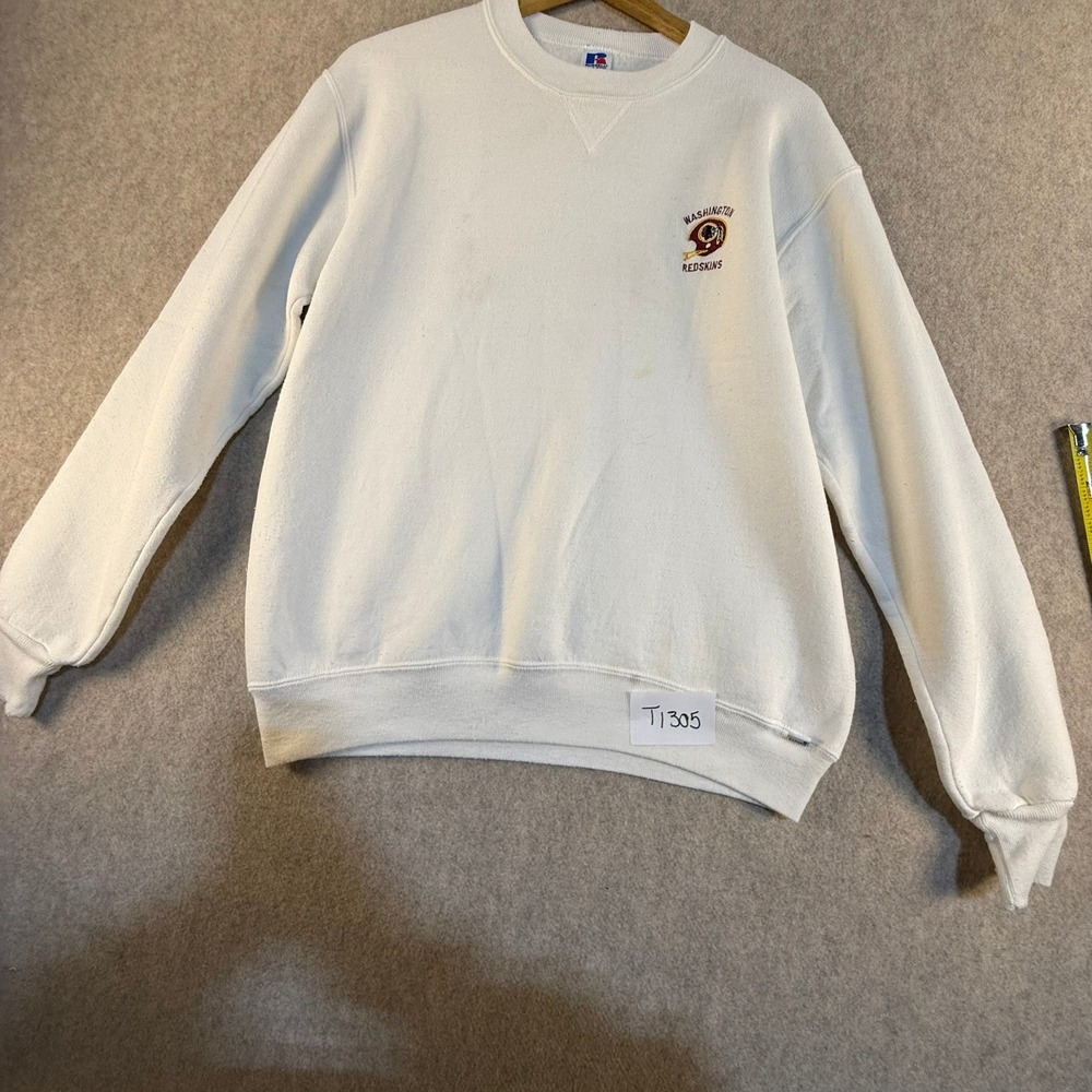 Vintage Russell Athletic Washington Redskins Sweatshirt White Made in USA Mens M